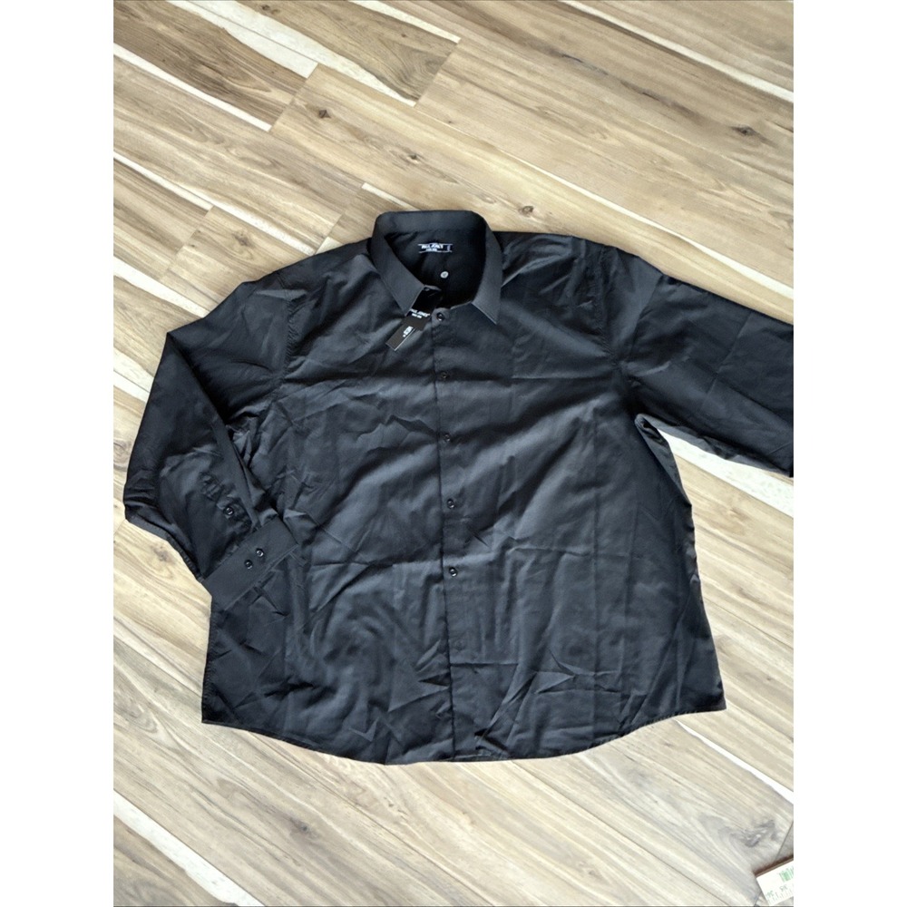 Paul Jones Men's 4XL Black Long Sleeve Button‎ Shirt